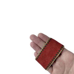 Fita Sinimbu Dupla Face Aramada Verde e Vermelha Cor 01 (38mm) - 10 metros - comprar online