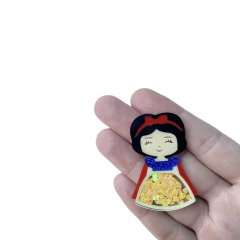 Aplique Princesa Branca de Neve Acrílico (5cm) - 2 unidades - ApliqueMe | Apliques incríveis para seu artesanato!
