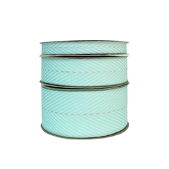 Fita Sinimbu Chevron Pesponto Metálico Verde Água