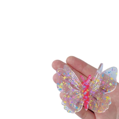 Aplique Borboleta Dupla Transparente Rosa Neon GG - 2 unidades na internet