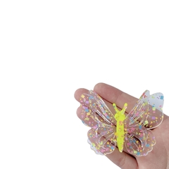 Aplique Borboleta Dupla Transparente Amarelo Neon GG - 2 unidades na internet