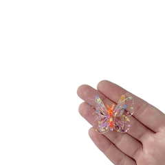Aplique Borboleta Dupla Transparente Laranja Neon - 2 unidades na internet