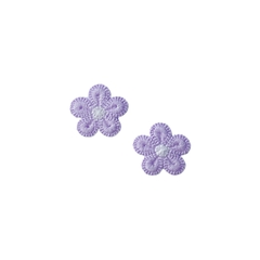 Aplique Florzinha Estilo Tricot Miolo Branco - 2 unidades - ApliqueMe | Apliques incríveis para seu artesanato!