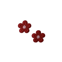 Aplique Florzinha Estilo Tricot Miolo Branco - 2 unidades