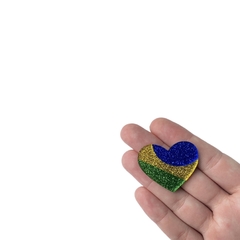 Aplique Coração Brasil Acrílico (4cm) - 2 unidades - comprar online