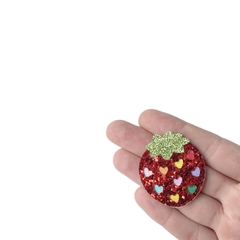 Aplique Morango Corações Lonita Glitter - 2 unidades - comprar online