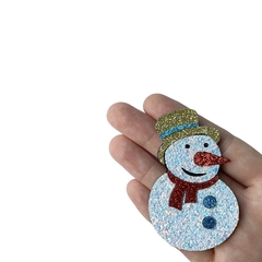 Aplique Boneco de Neve Chapéu Dourado Lonita Glitter - 2 Unidades - comprar online
