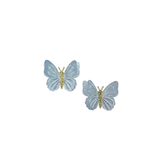 Aplique Borboleta Dupla Prata Glitter
