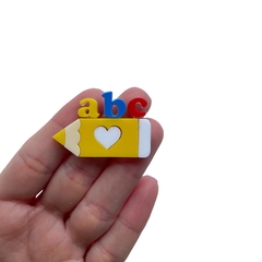 Aplique Lápis Amarelo ABC Acrílico - 2 unidades - comprar online