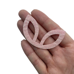 Aplique Orelha Coelhinho Vazada Rosa Claro Glitter - 2 unidades - comprar online