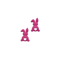Aplique Coelhinho Pequeno Pink Coração Branco Emborrachado