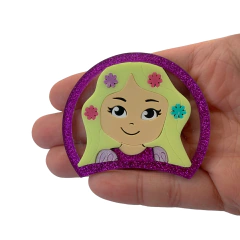 Aplique Orelhinha Princesa Rapunzel Acrílico - 2 unidades - comprar online