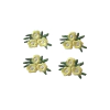 Aplique Flor Tripla Estilo Bordado Amarelo