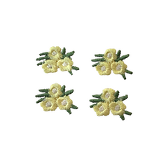 Aplique Flor Tripla Estilo Bordado Amarelo