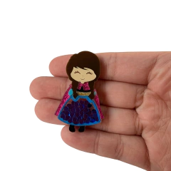 Aplique Princesa Anna Acrílico (5cm) - 2 unidades - comprar online