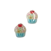 Aplique Cupcake Azul Cerejinha Plano Brilho