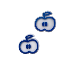 Aplique Desenho Maçã Escolar Azul Acrílico