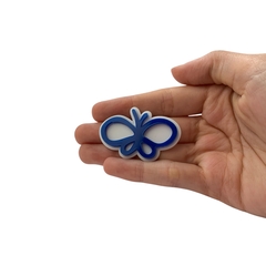 Aplique Desenho Borboleta Escolar Azul Acrílico
