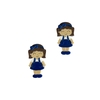 Aplique Menina Escolar Uniforme Azul Acrílico - 2 unidades