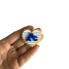 Aplique Coração ABC Borda Escalope Amarelo Acrílico - 2 unidades - comprar online
