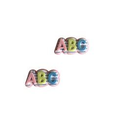 Aplique ABC Folha de Caderno Candy Acrílico - 2 unidades
