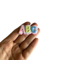 Aplique ABC Folha de Caderno Candy Acrílico - 2 unidades - comprar online