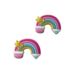 Aplique Lápis Arco-íris Candy Estrelado Emborrachado