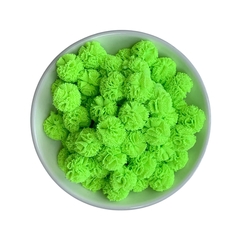 Pompom Malha Telinha Verde Neon (1.5cm) - 10 unidades