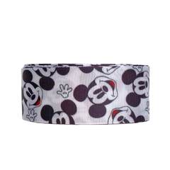 Fita Gorgurão Sakura Estampada Mickey Mouse Mãozinhas