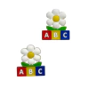 Aplique Bloquinho ABC Margaridas Colorido Emborrachado