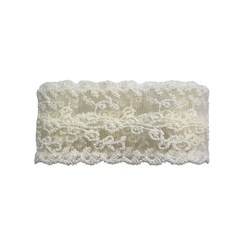 Fita Tule Bordado Flores Borda Escalope (38mm) - comprar online