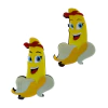 Aplique Bala Bananas Curvado Acrílico
