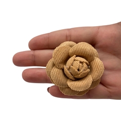 Aplique Flor de Tecido Veludo Cotelê