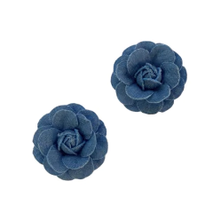 Aplique Flor de Tecido Jeans (5.5cm) - 2 unidades - comprar online