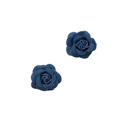 Aplique Flor de Tecido Jeans (3.5cm) - 2 unidades - comprar online