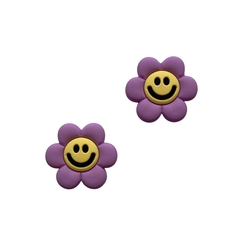 Aplique Flor Emoji Lilás Emborrachado - 2 unidades - comprar online