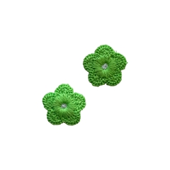 Aplique Florzinha Estilo Tricot Verde Claro - 2 unidades - comprar online