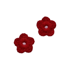 Aplique Florzinha Estilo Tricot Vermelha - 2 unidades - comprar online