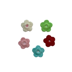 Aplique Flor Estilo Tricot (Cores Mistas) - 5 unidades - comprar online