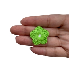Aplique Florzinha Estilo Tricot Verde Claro - 2 unidades na internet