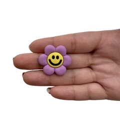Aplique Flor Emoji Lilás Emborrachado - 2 unidades na internet