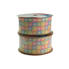 Fita Sinimbu Jeans Estampado Quadriculado Candy Margaridas C26 (38mm) - 10 metros - comprar online