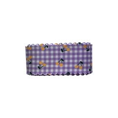 Fita Xadrez Cereja Borda Escalope (38mm)
