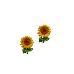 Aplique Girassol com Folhas Resina - 2 unidades - comprar online