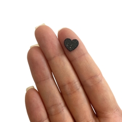 Aplique Micro Corações Preto Glitter - 10 unidades - comprar online