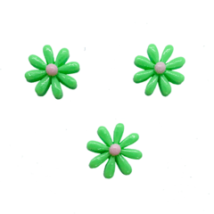 Aplique Florzinha Verde Miolo Rosa