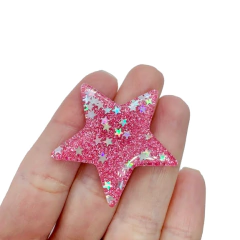 Aplique Estrela Rosa Brilho com Estrelinhas - 2 unidades - comprar online