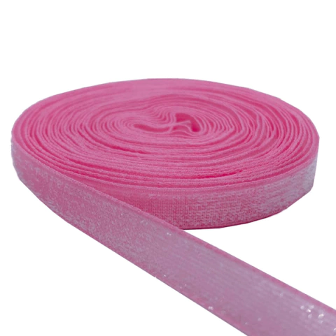 Fita Glitter Lurex Rosa Bebê (10mm)