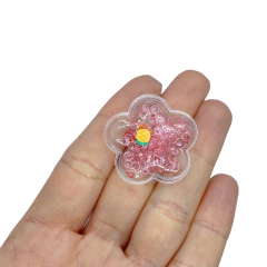 Aplique Florzinha Plástico Pequena com Cristais Rosa e Abacaxis - 2 unidades - comprar online