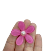 Aplique Flor Acrílico Meia Pérola Pink - 2 unidades